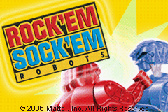 Rock 'Em Sock 'Em Robots title screen for GameBoy Advance